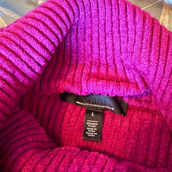White House Black Market Fuchsia Turtleneck Sweater - Picture 8 of 11